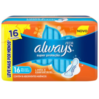 imagem de Absorvente Always Basico 16 Unidades Seca Com Abas