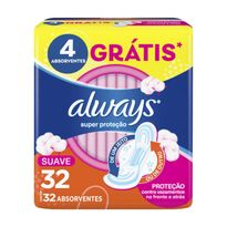 imagem de Absorvente Always Basico 32 Unidades Suave Com Abas Anatomic