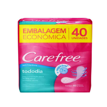 imagem do produto Absorvente Carefree 40 Unidades Todo Dia Sem Perfume