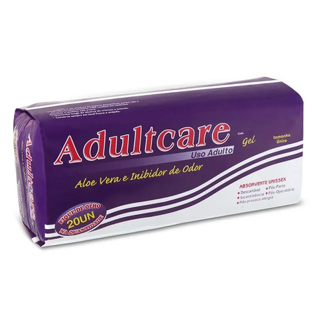 imagem do produto Absorvente Geritrico Adultcare Unissex 20 Unidades