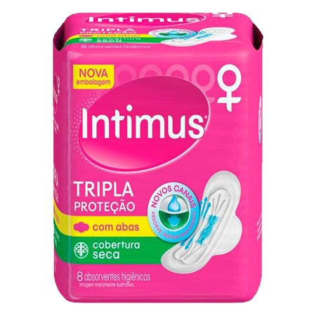 imagem do produto Absorvente Intimus Gel 8 Unidades Seca Com Abas