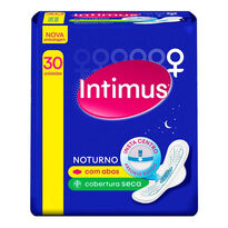 imagem de Absorvente Intimus Gel Noturno 30 Unidades Seca Com Abas
