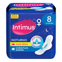 imagem de Absorvente Intimus Gel Noturno 8 Unidades Suave Com Abas
