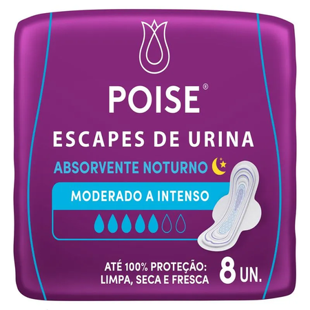 imagem do produto Absorvente Poise Noturna Com 8 Unidaes