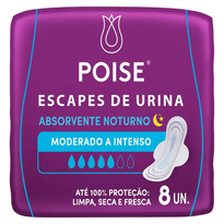 imagem de Absorvente Poise Noturna Com 8 Unidaes