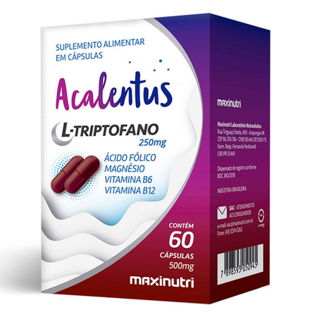 imagem do produto Acalentus L-triptofano+assoc 250mg 60cps Maxinutri