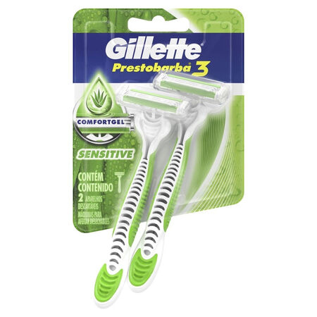 imagem do produto Aparelho de Barbear Gillette Presto3 2 Unidades Sense Care