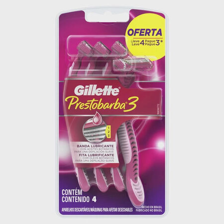 imagem do produto Aparelho de Barbear Gillette Presto3 4 Unidades Feminino
