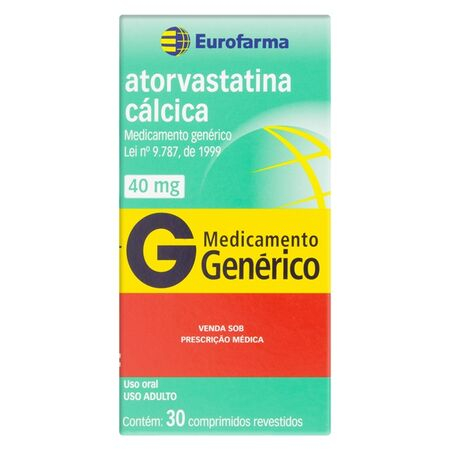 imagem do produto Atorvastatina Calcica 40mg 30 Comprimidos Eurofarma