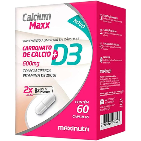 imagem do produto Calcium Maxx D3 600mg 60 Capsulas