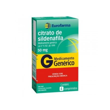 imagem do produto Citrato de Sildenafila 50mg 4 Comprimidos Eurofarma