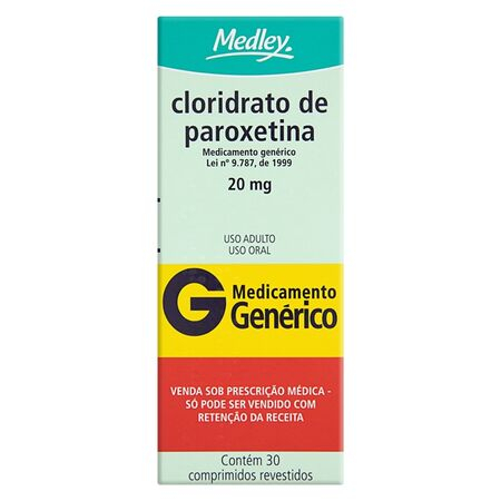 imagem do produto Cloridrato de Paroxetina 20mg 30 Comprimidos Medley