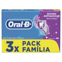 imagem de Creme Dental Oral B Escudo Anti Acucar 70g 3 Unidades