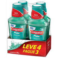 imagem de Enxaguante Bucal Colgate Plax 250ml Fresh Mint Kit 4 Unidade
