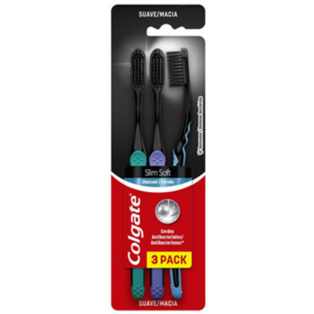 imagem do produto Escova Dental Colgate Slim Soft Black Pack 3 Unidades