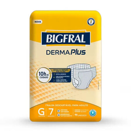 imagem do produto Fralda Bigfral Derma Plus G 7 Unidades