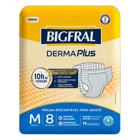 imagem do produto Fralda Bigfral Derma Plus Regular M 8 Unidades