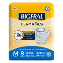 imagem de Fralda Bigfral Derma Plus Regular M 8 Unidades