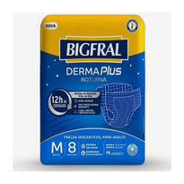 imagem de Fralda Bigfral Noturna Derma Plus M 8 Unidades