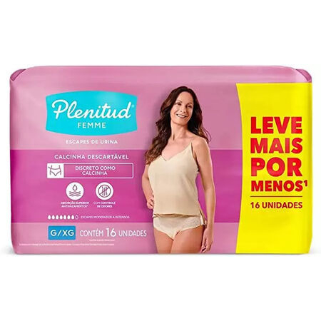 imagem do produto Fralda Plenitud Femme Mulher Rosa G/xg 16 Unidades