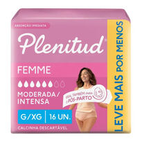 imagem de Fralda Plenitud Femme Mulher Rosa G/xg 16 Unidades