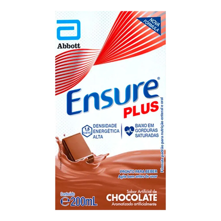 imagem do produto Suplemento Adulto Ensure Plus Sabor Chocolate 200ml