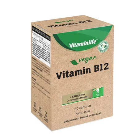 imagem do produto Vegan Vitamin B12 + Spirulina 60cps Vitaminlife