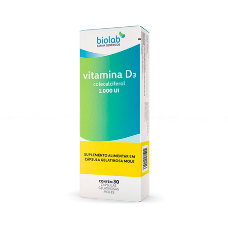 imagem do produto Vitamina D3 Biolab Sim 1000ui C/30 Capsulas Biolab
